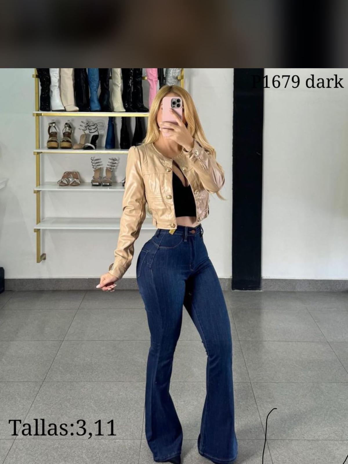 Jeans levanta cola cintura alta